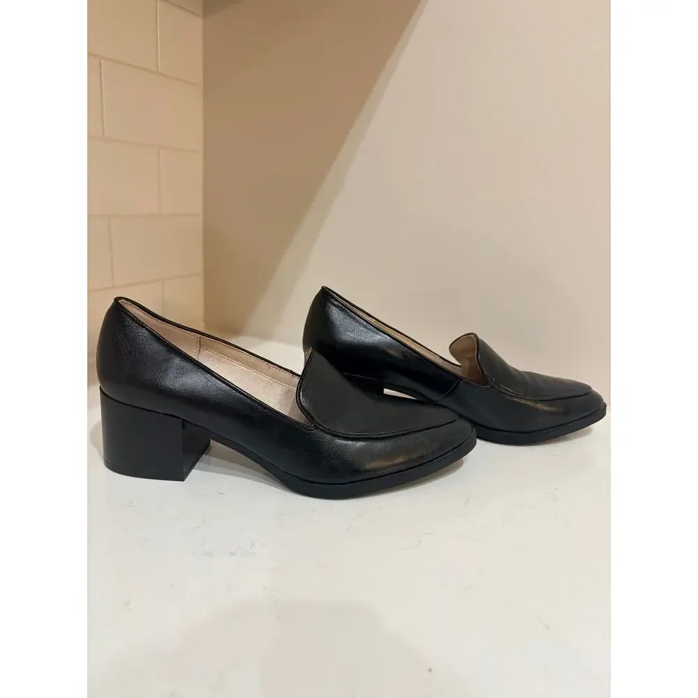 LifeStride Devyn Black Block Heel Loafers Pumps Shoes Size 10 Soft Comfort
